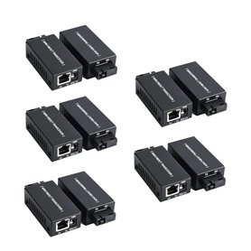 Osmond 5 Paires Mini Convertisseur de Média Fibre Optique Gigabit 100/1000Mbps Émetteur-Récepteur Optique Commutateur Ethernet S