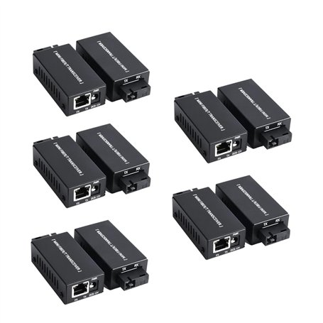 Osmond 5 Paires Mini Convertisseur de Média Fibre Optique Gigabit 100/1000Mbps Émetteur-Récepteur Optique Commutateur Ethernet S