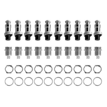 Qwertfeet 10 Jeux de Connecteurs D'Aviation M12 à 4 Broches 12 mm Mâle +