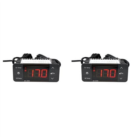 Oladfiop 2X EK-3030 RéGulateur de TempéRature NuméRique 220V Capteur de Thermostat Thermostat de DéGivrage de RéFrigéRation pour