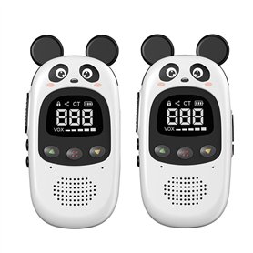 Yominerr 2 Pièces GT-168 Talkie Walkie Enfants Cadeau Enfants Mignon Jouet Portable Panda Extérieur Longue Portée sans 3KM Jeux