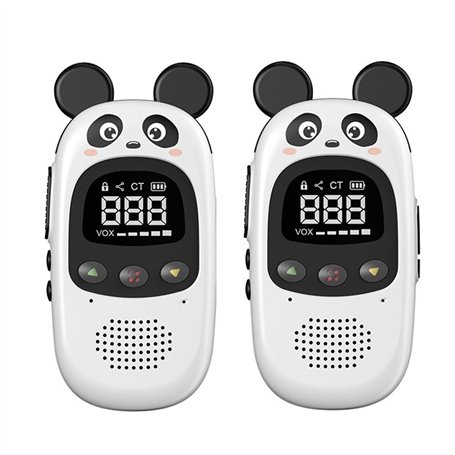 Yominerr 2 Pièces GT-168 Talkie Walkie Enfants Cadeau Enfants Mignon Jouet Portable Panda Extérieur Longue Portée sans 3KM Jeux