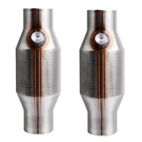 Sirxlevcy 2 PièCes SéRies 2.5 Pouces Filé Convertisseur Catalytique Universel Haut DéBit en Acier Inoxydable 425250 Convertisseu