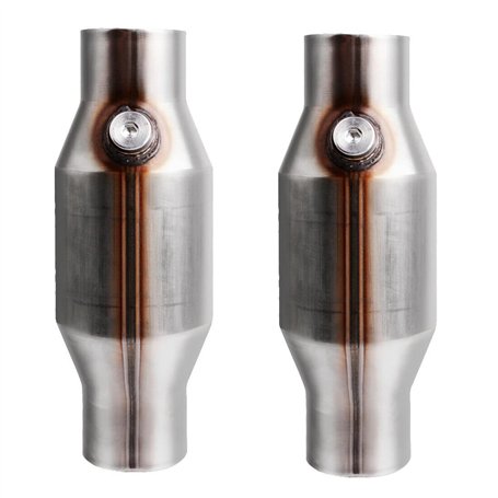 Sirxlevcy 2 PièCes SéRies 2.5 Pouces Filé Convertisseur Catalytique Universel Haut DéBit en Acier Inoxydable 425250 Convertisseu