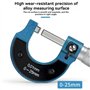 Muuoeou 0,01 mm 0-25 mm Micromètre extérieur Outil de mesure Échelle Pied à coulisse mécanique Micromètre de précision pour la m