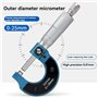 Muuoeou 0,01 mm 0-25 mm Micromètre extérieur Outil de mesure Échelle Pied à coulisse mécanique Micromètre de précision pour la m