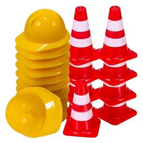 Mocturnity 50 Mini Cônes de Signalisation avec 50 Mini Casques de Sécurité
