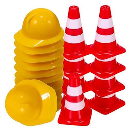 Mocturnity 50 Mini Cônes de Signalisation avec 50 Mini Casques de Sécurité