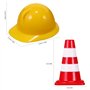 Mocturnity 50 Mini Cônes de Signalisation avec 50 Mini Casques de Sécurité, Mini Panneaux de Signalisation Routière, Cônes de Co