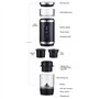 Luobannm Machine à Portable Rechargeable par USB avec Mousseur à Lait pour Voyages, Camping, Caravaning, Randonnées ou Bureau.