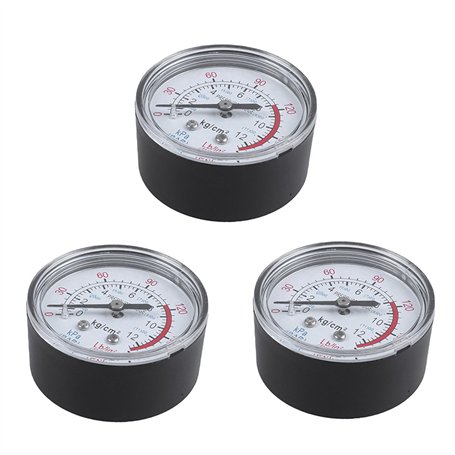 Kznifmk 3X Manometre A Air de Comparateur de Cadran Rond 0-180 Psi 13mm 1 / 4BSP Diametre