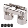 Geofray TéLéCommande Accouplements à Cardan Doubles à Cardan de Joint Universel avec Le Vis, 10X10Mm