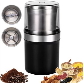 Moulin À Épices Électrique 200W – Mixeur en Acier Inoxydable Compact Et Portable avec Broyage À 360° Et Capacité De 200g – pour
