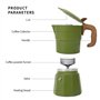 Muuoeou Machine à expresso et machine à café pour cuisinière, cafetière italienne classique, cafetière à moka, style ancien, ver