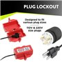 Jeenuuder Verrou de Prise pour Kit D'Étiquettes de Verrouillage, Verrouillage de Cordon d'alimentation 110 Volts et 220 Volts, C