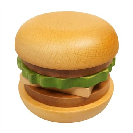 Suoumwa Ensemble de sous-Verres en Bois avec Plateau pour Tasses en Forme de Burger pour Snacks