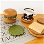 Suoumwa Ensemble de sous-Verres en Bois avec Plateau pour Tasses en Forme de Burger pour Snacks