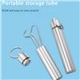 Fozriybefy Kit de Cure-Dents en Métal pour la Soie Dentaire, Ensemble de Cure-Dents Portable pour Nettoyer Les Dents, Outils de 