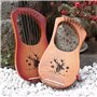 Carlgelrag 7 Cordes Lyre Harpe Instrument à Cordes en Bois avec Sac de Transport de Cordes SuppléMentaires et Accessoires Style 