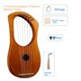 Carlgelrag 7 Cordes Lyre Harpe Instrument à Cordes en Bois avec Sac de Transport de Cordes SuppléMentaires et Accessoires Style 