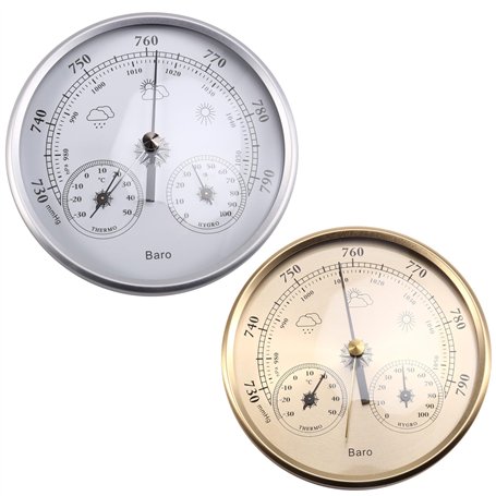 Bnnlqpsttg 2PCS Baromètre Wander Cloudly avec Thermomètre Hygromètre 3 en 1 Station Météo pour Instrument de Prévision Météorolo