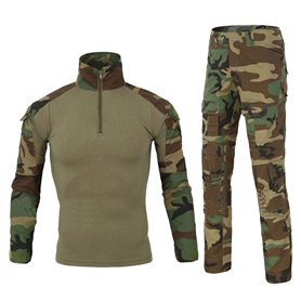 Ketamyy Hommes Tactique Uniforme Ensemble Militaire Camouflage Manches Longues Airsoft T Shirt + Treillis Armée Pantalon Chasse