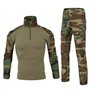 Ketamyy Hommes Tactique Uniforme Ensemble Militaire Camouflage Manches Longues Airsoft T Shirt + Treillis Armée Pantalon Chasse