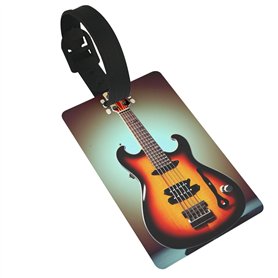 Guitare Basse Musique Instrument de Musique Imprimer 1 pièce Étiquettes d'identification de bagages Étiquettes d'identification