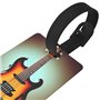 Guitare Basse Musique Instrument de Musique Imprimer 1 pièce Étiquettes d'identification de bagages Étiquettes d'identification 