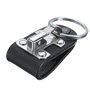 Delleu Porte-clés Ceinture en Cuir avec Boucle Détachable pour Homme Noir et Argent