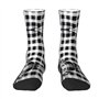 TYANG Chaussettes à carreaux noirs et blancs imprimés 3D pour hommes