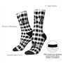 TYANG Chaussettes à carreaux noirs et blancs imprimés 3D pour hommes, cadeaux d'anniversaire amusants pour père, adolescents, ga