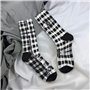 TYANG Chaussettes à carreaux noirs et blancs imprimés 3D pour hommes, cadeaux d'anniversaire amusants pour père, adolescents, ga