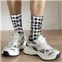 TYANG Chaussettes à carreaux noirs et blancs imprimés 3D pour hommes, cadeaux d'anniversaire amusants pour père, adolescents, ga