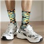 TYANG Chaussettes imprimées 3D rétro pour homme, motif étoiles atomiques, cadeaux d'anniversaire amusants pour père, adolescents