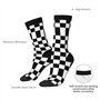 TYANG Chaussettes à carreaux noirs et blancs imprimés 3D pour hommes, cadeaux d'anniversaire amusants pour père, adolescents, ga
