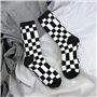 TYANG Chaussettes à carreaux noirs et blancs imprimés 3D pour hommes, cadeaux d'anniversaire amusants pour père, adolescents, ga