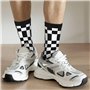 TYANG Chaussettes à carreaux noirs et blancs imprimés 3D pour hommes, cadeaux d'anniversaire amusants pour père, adolescents, ga