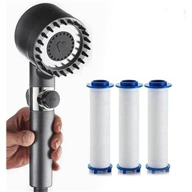 Douche de massage multifonction - 3 modes de massage et beauté de la peau - pomme de douche multifonction haute pression réglabl