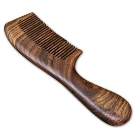 AMSLSIU Bois de santal barbe soins des cheveux peigne unisexe femmes hommes antistatique peignes à dents fines fournitures pour