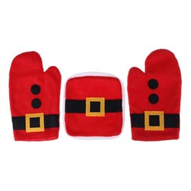 BYFRI 3pcs / Set Gants de Cuisine maniques de Noël résistant à la Chaleur du Four Mitts épais Cuisson Isolation Tapis de Cuisine