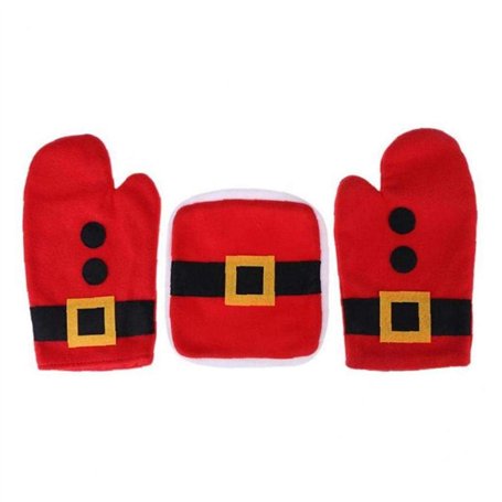 BYFRI 3pcs / Set Gants de Cuisine maniques de Noël résistant à la Chaleur du Four Mitts épais Cuisson Isolation Tapis de Cuisine