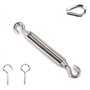 2 Pièces Tendeur Inox, Serre Cable Inox kit Acier Inoxydable Crochet de Verrouillage de Tension pour Serrer la Corde Tendue et R