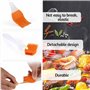 Lot de 2 pinceaux à badigeonner en silicone résistant à la chaleur pour pâtisserie, barbecue, préparation des aliments antiadhés