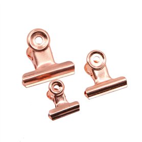 Total de 45 pinces à papier en or rose avec motif bouledogue - 22 mm