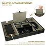 GUIJZSLTRG Plateau de rangement en cuir synthétique pour homme, boîte à bijoux avec 6 compartiments, boîte de rangement de burea