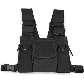 Maijia Sac harnais pour talkie-walkie avec poche poitrine et poches réglables pour homme
