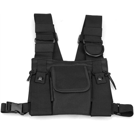 Maijia Sac harnais pour talkie-walkie avec poche poitrine et poches réglables pour homme