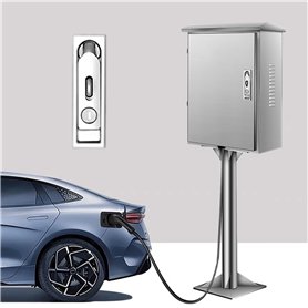 Poteau de Borne de Recharge Support de Chargeur pour Véhicule Électrique Autonome avec Boîtier Verrouillable