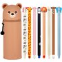 YNOUYRS Trousse Ecole 2 en1 en Silicone Souple-stylos à encre gel effaçables